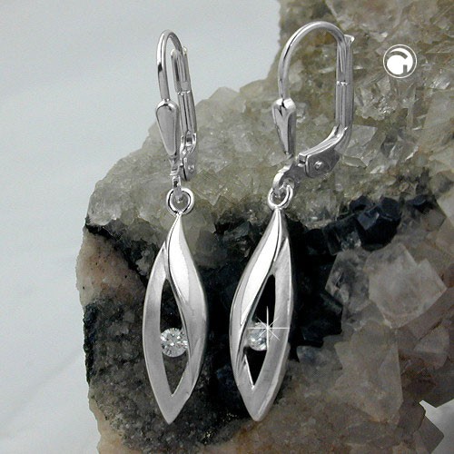 Ohrring Zirkonia matt-glänzend 925 Sterlingsilber