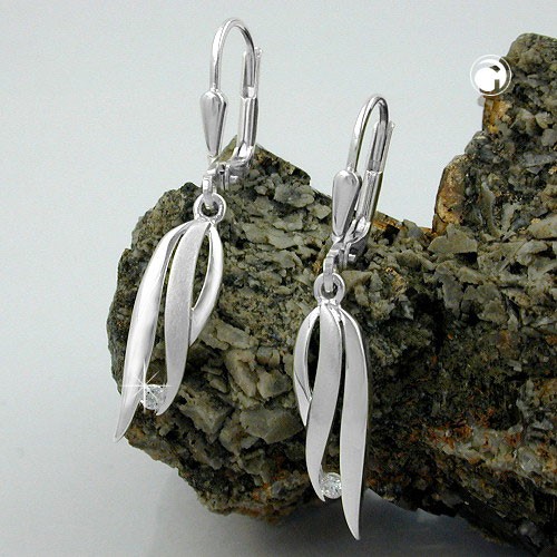 Ohrring Zirkonia matt-glänzend 925 Sterlingsilber