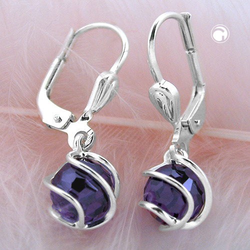 Ohrring Zirkonia amethyst 925 Sterlingsilber