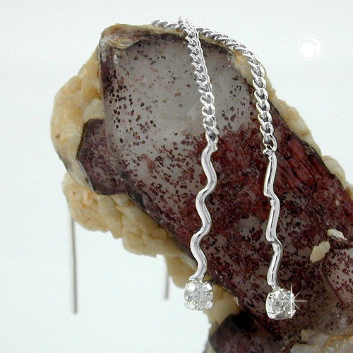 Durchzieher Welle Zirkonia 925 Sterlingsilber