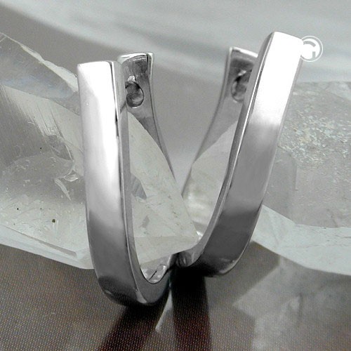 Creolen Ohrringe 25mm oval rhodiniert 925 Sterlingsilber