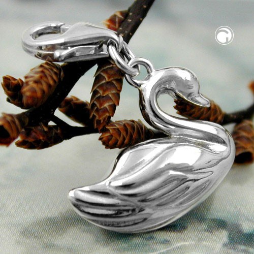 Anhänger Charm Schwan 925 Sterlingsilber