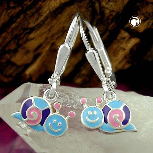 Ohrring Schnecke blau-lila 925 Sterlingsilber
