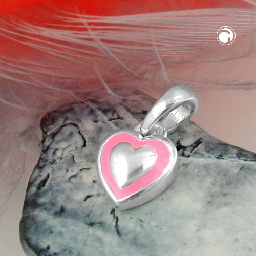 Anhänger kleines Herz rosa 925 Sterlingsilber