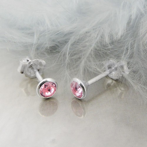 Ohrstecker Zirkonia pink 925 Sterlingsilber