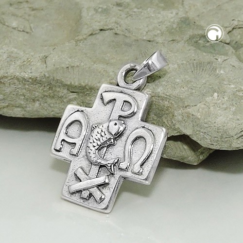 Anhänger 17x16mm christliche Symbolik 925 Sterlingsilber