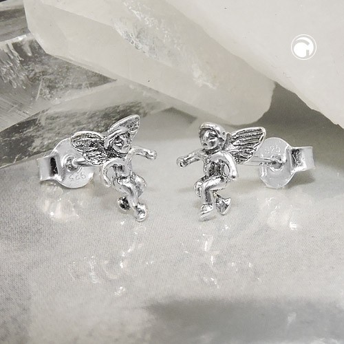 Ohrstecker Engel geschwärzt 925 Sterlingsilber