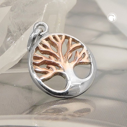 Anhänger Lebensbaum bicolor 925 Sterlingsilber