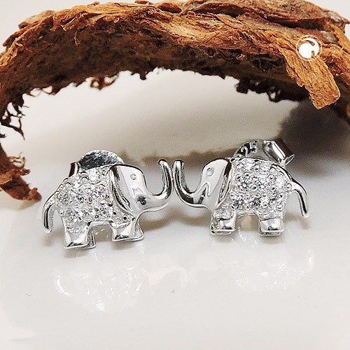 Ohrstecker Elefant Zirkonia 925 Sterlingsilber