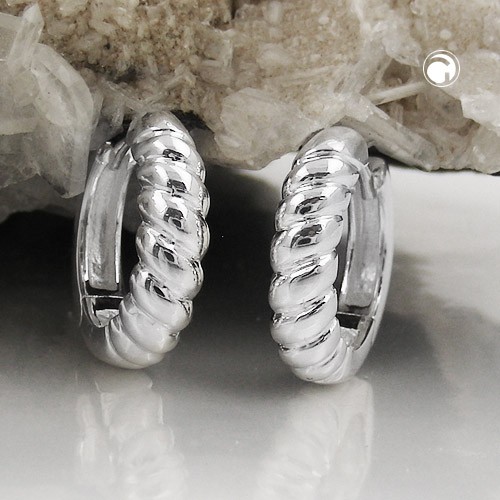 Creolen Ohrringe KlappCreolen Ohrringe 16x4mm 925 Sterlingsilber