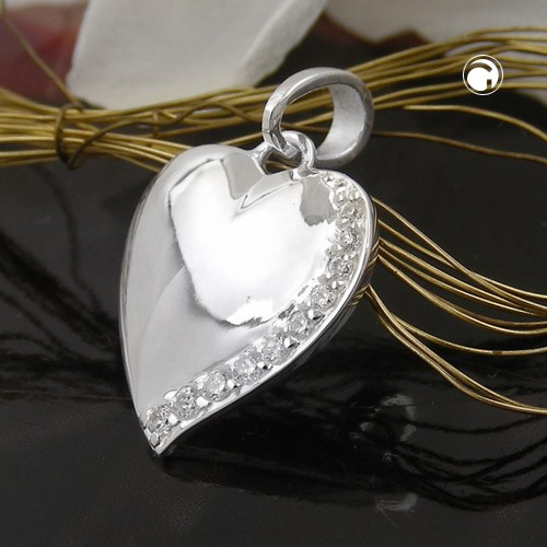 Anhänger Herz mit Zirkonia 925 Sterlingsilber