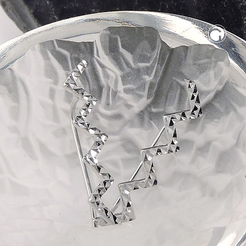 Ohrklemme Zickzack diamantiert 925 Sterlingsilber