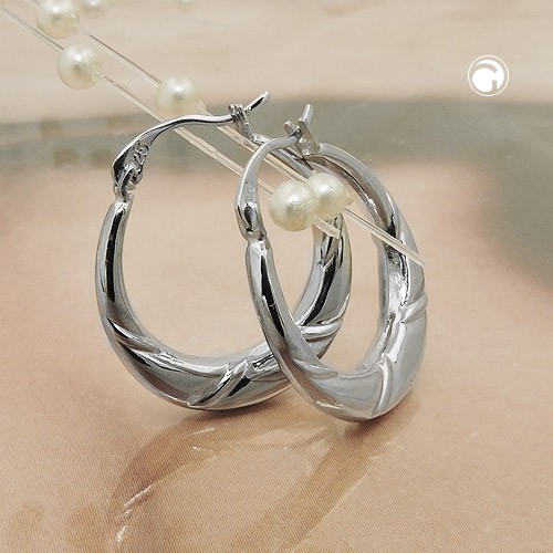 Creolen Ohrringe mit Muster 925 Sterlingsilber