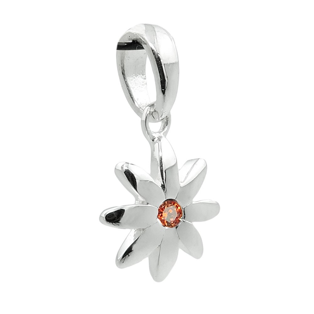 Anhänger Blume Zirkonia rot-orange 925 Sterlingsilber