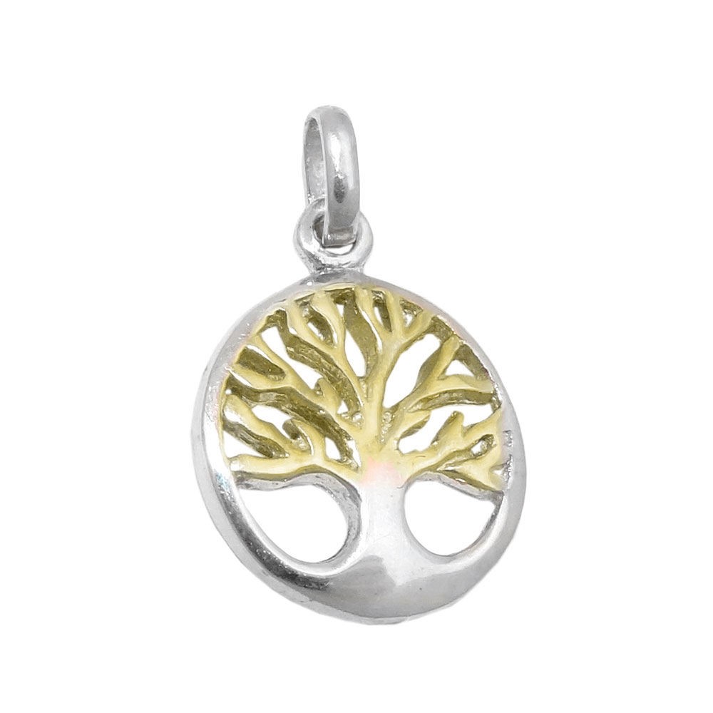 Anhänger Baum des Lebens bicolor 925 Sterlingsilber