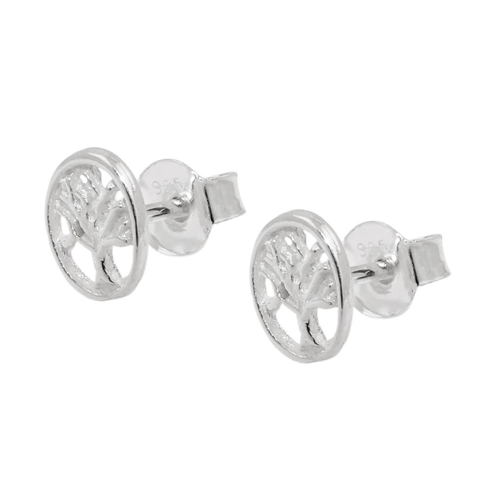 Stecker Oval mit Baum des Lebens 925 Sterlingsilber