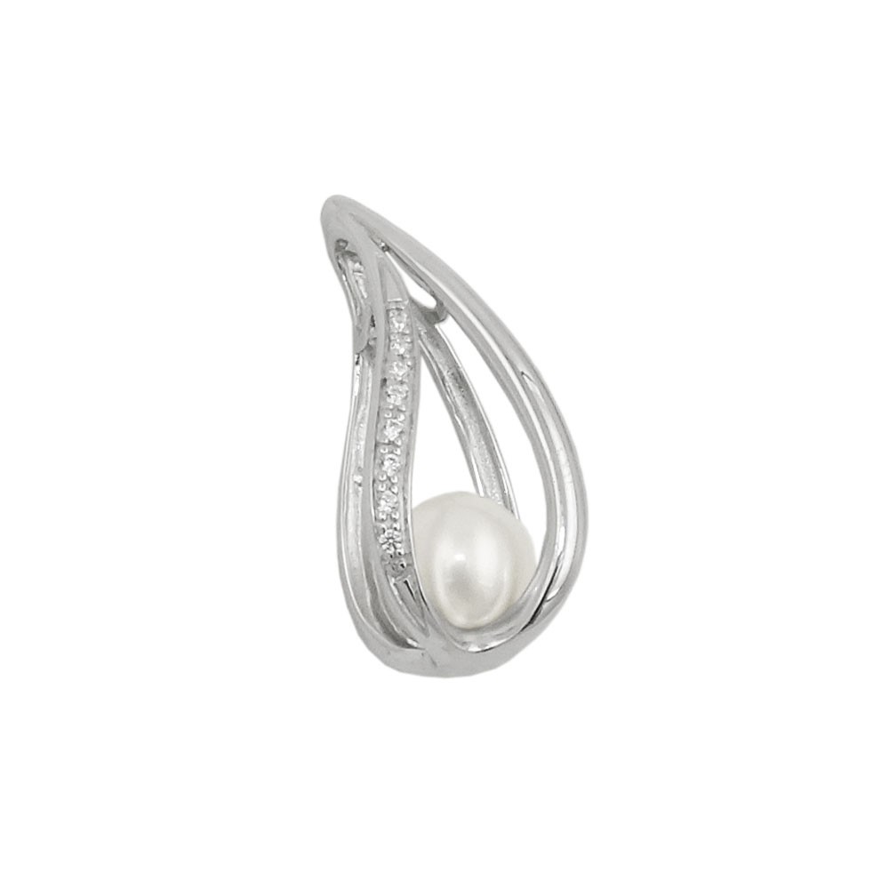 Anhänger Zuchtperle rhodiniert 925 Sterlingsilber
