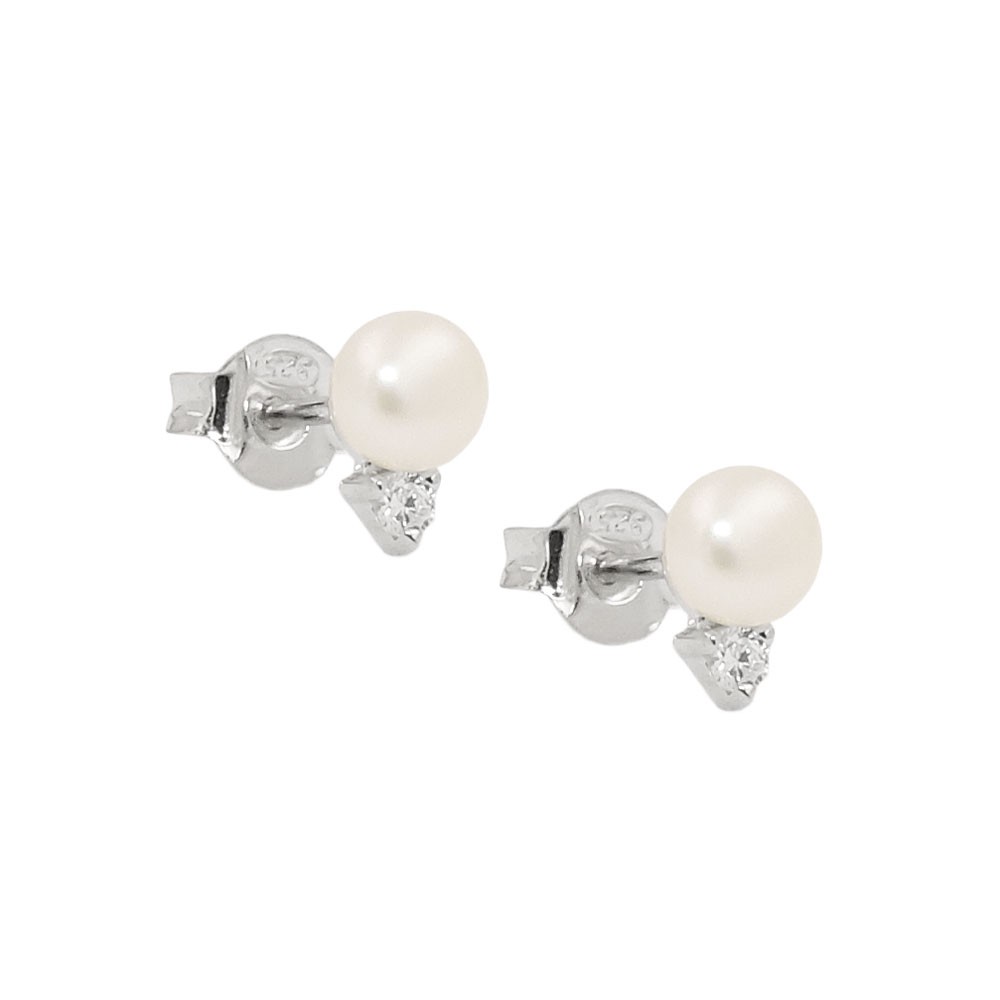 Stecker Zuchtperle Zirkonia 925 Sterlingsilber