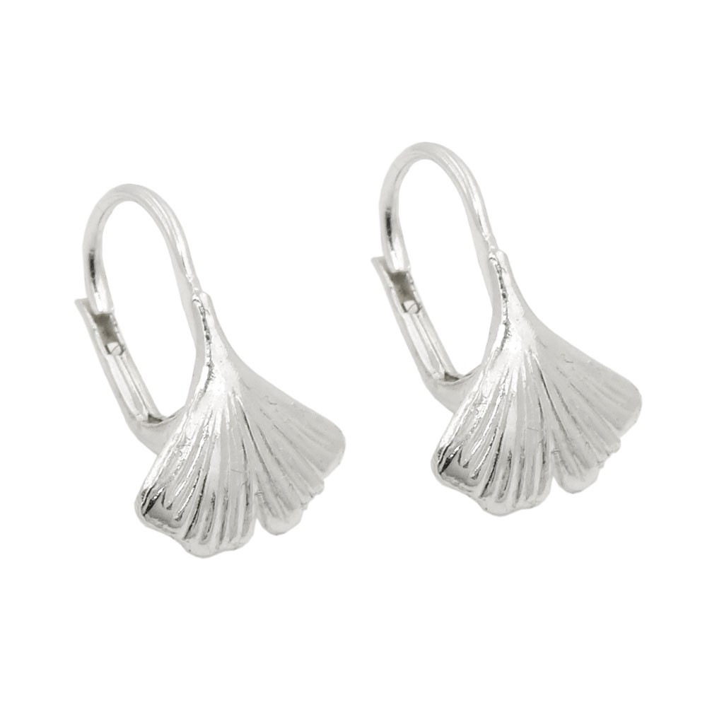 Ohrbrisur Ohrringe Ginkgo-Blatt feststehend glänzend 925 Sterlingsilber