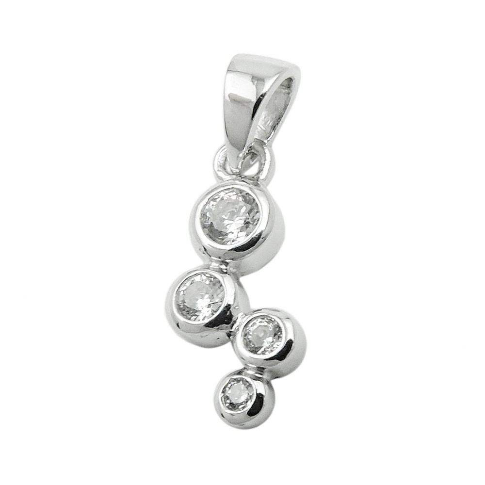 Anhänger Zirkonias glänzend rhodiniert 925 Sterlingsilber