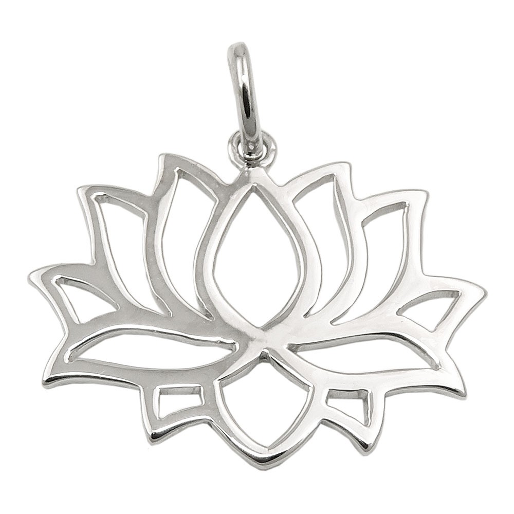 Anhänger stilisierte Blüte glänzend rhodiniert 925 Sterlingsilber