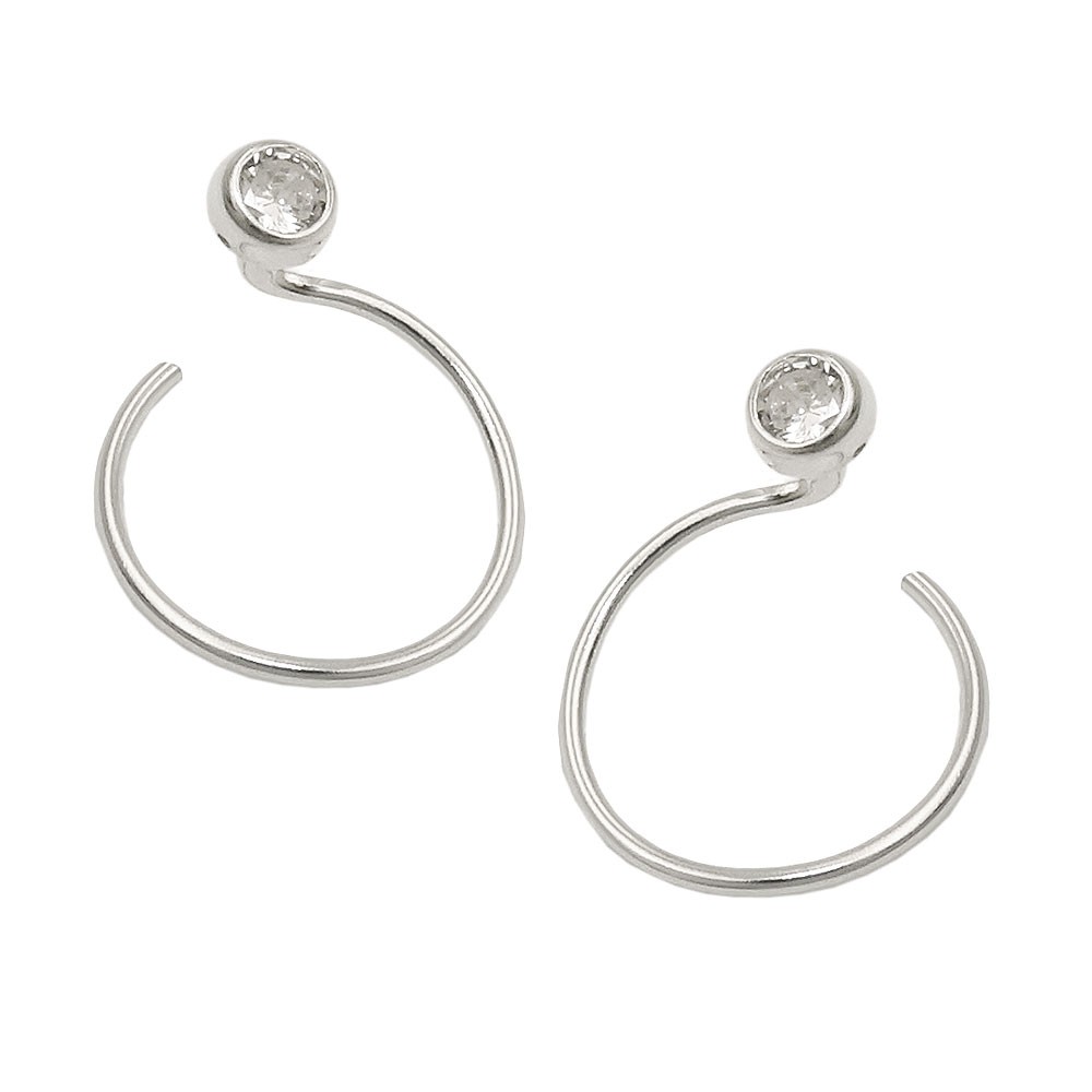 Ohrstecker Ohrspirale Ohrspirale Zirkonia 925 Sterlingsilber
