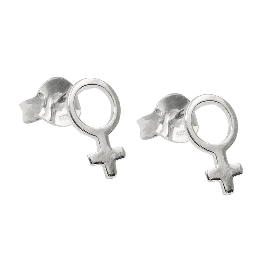 Ohrstecker Ohrring Symbol Weiblichkeit glänzend 925 Sterlingsilber