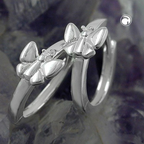 Creolen Ohrringe 14mm Schmetterling 925 Sterlingsilber