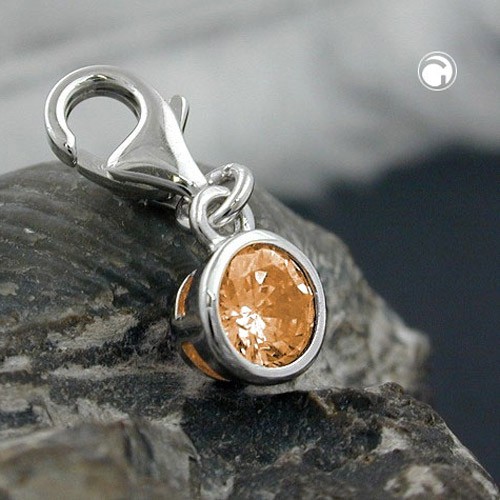 Anhänger Charm Glas-topas 925 Sterlingsilber