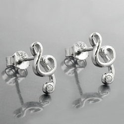 Ohrstecker Notenschlüssel 925 Sterlingsilber