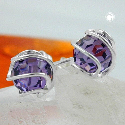 Ohrstecker Zirkonia amethyst 925 Sterlingsilber