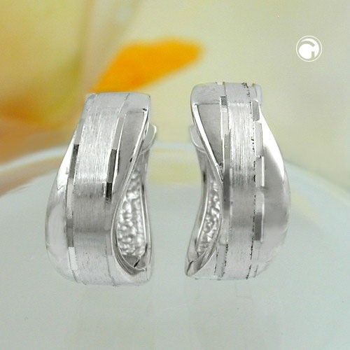 Creolen Ohrringe Klappscharnier rhodiniert 925 Sterlingsilber