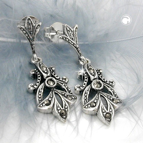 Ohrstecker Hänger Markasit 925 Sterlingsilber