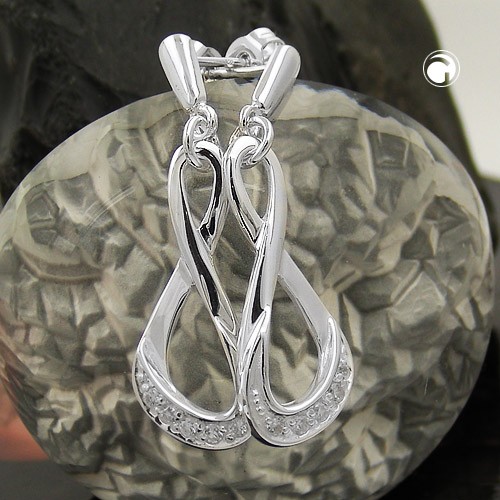 Ohrstecker glänzend Zirkonia 925 Sterlingsilber