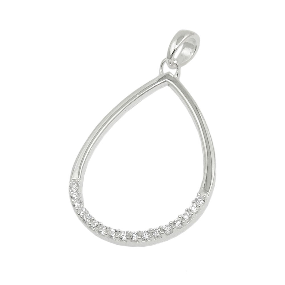 Anhänger Tropfen Bogen mit Zirkonias 925 Sterlingsilber