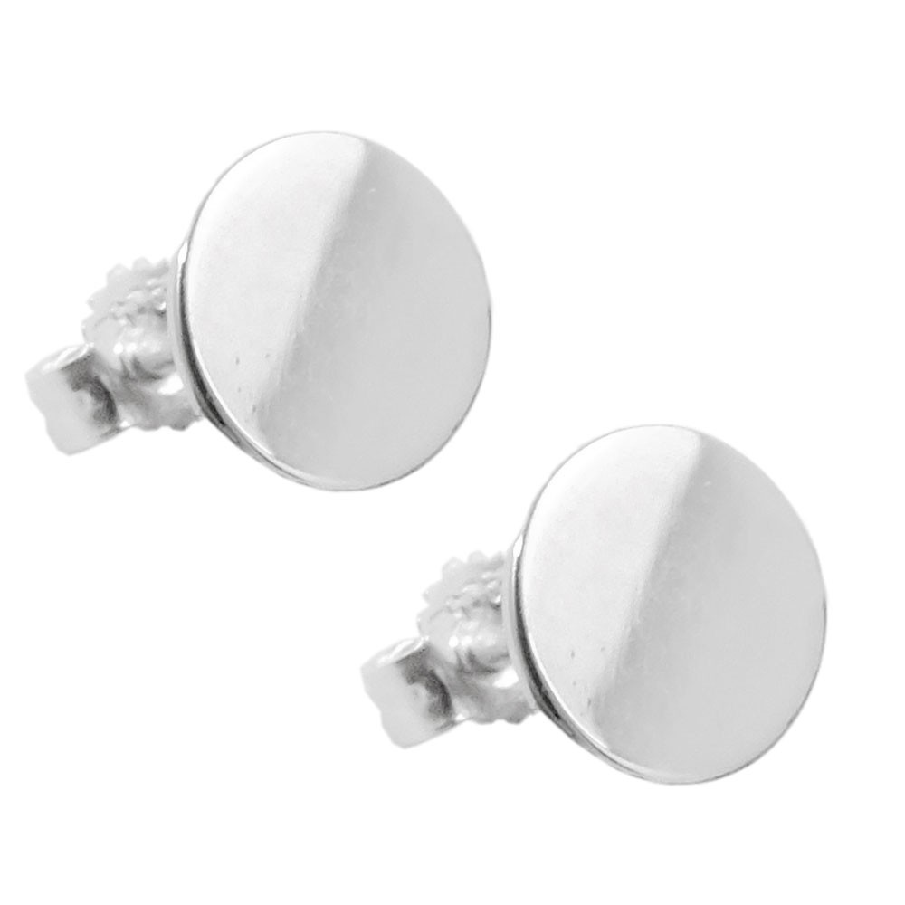 Stecker rund glänzend 925 Sterlingsilber