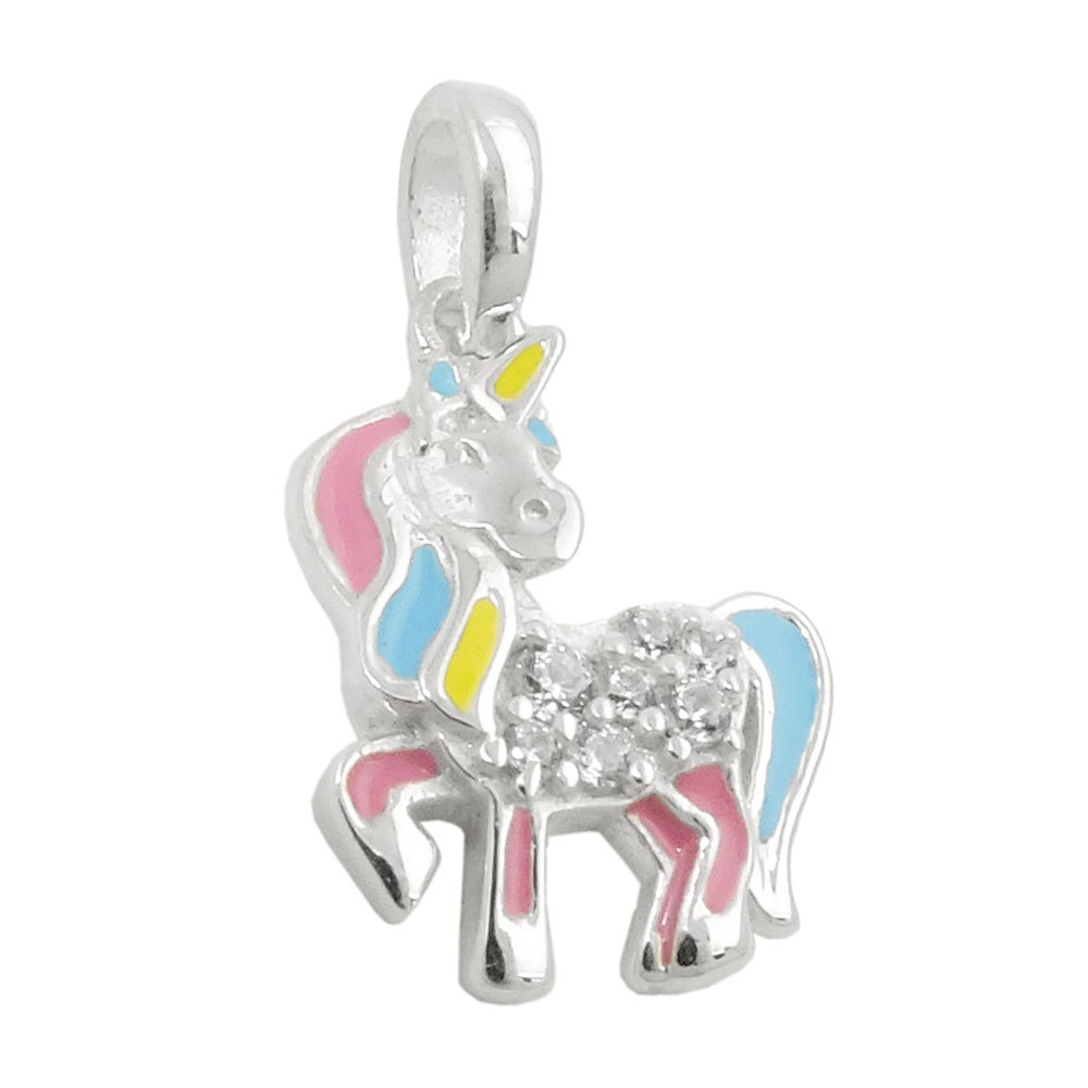 Anhänger Fabelwesen Pferd mit Horn 925 Sterlingsilber