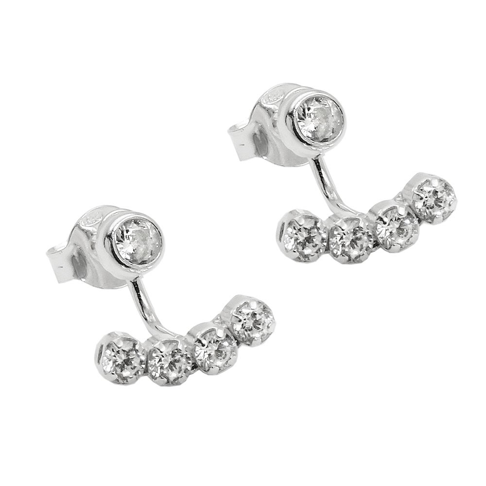 Ohrstecker Ohrring 2-teilig mit Zirkonias 925 Sterlingsilber