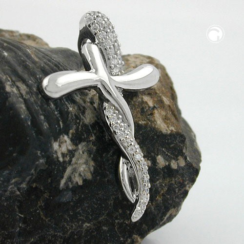 Anhänger Kreuz mit Zirkonias 925 Sterlingsilber