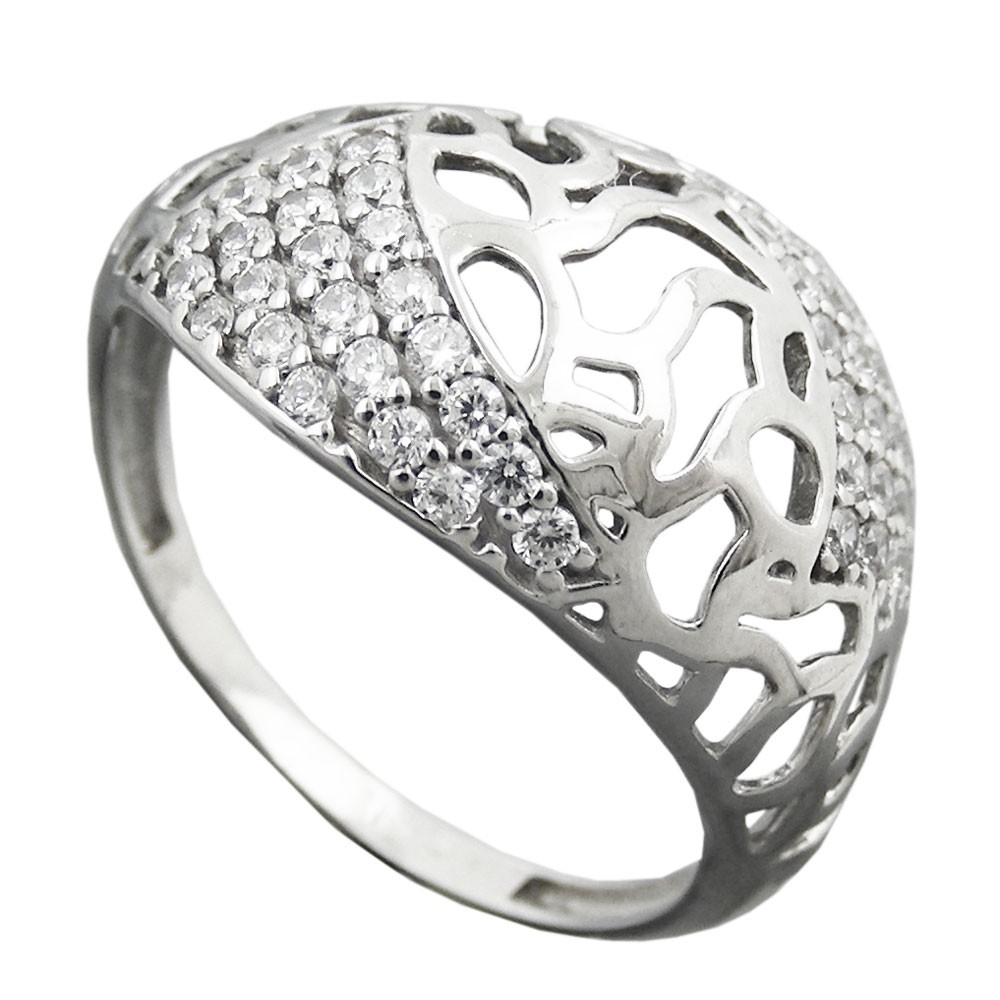 Ring mit Zirkonias 6mm 925 Silber Größe 58