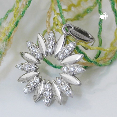 Anhänger Blume Zirkonias 925 Sterlingsilber