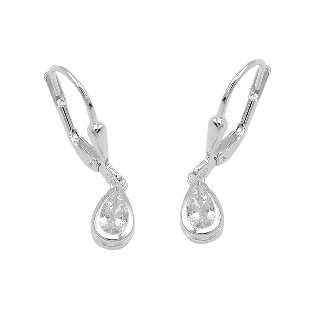 Ohrringe Hänger Brisur Tropfen Zirkonia 925 Silber