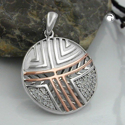 Anhänger bicolor rhodiniert 925 Sterlingsilber