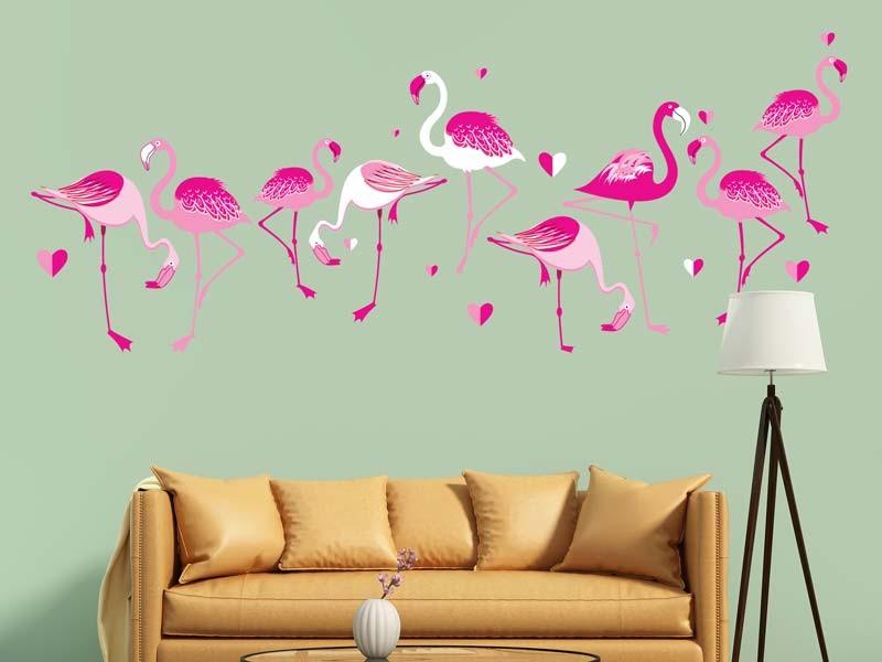Wandtattoo Flamingos