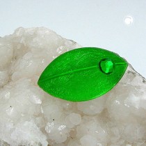 Brosche Maus grün mit Stein