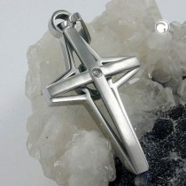 Anhänger Kreuz mit Zirkonia Edelstahl