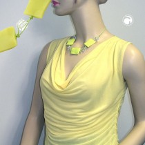 Collier Halskette 3x Viereck gewellt hellgrün 45cm