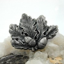 Brosche Eichenlaub altsilber-farbig