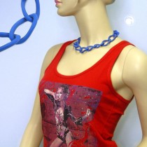 Collier Halskette Weitpanzer jeansblau-matt 45cm