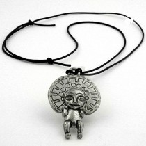 Halskette Anhänger Zinn Gott der Inka 100cm